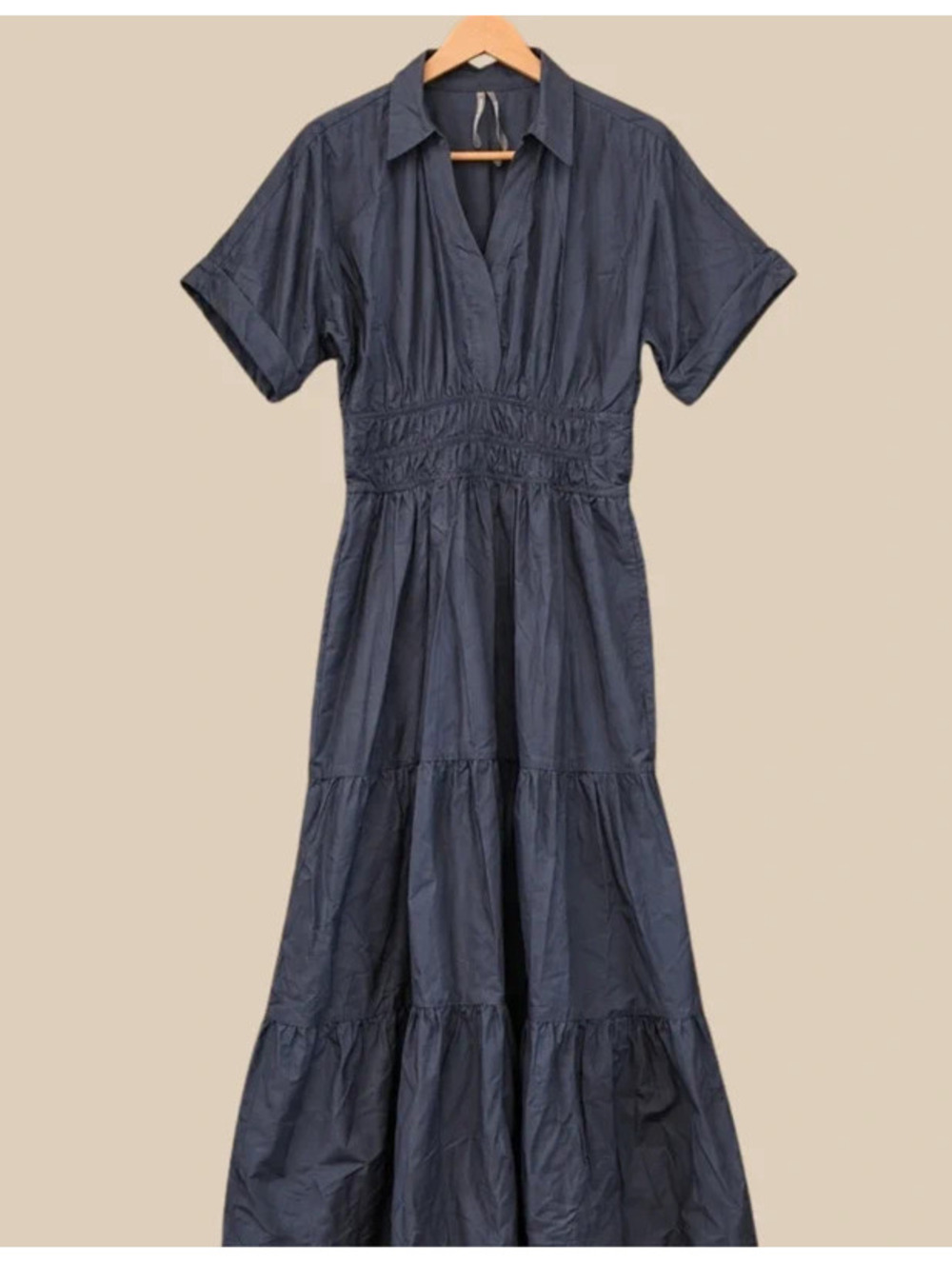 Women’s Anthropologie Somerset Maxi Dress: Shirt Dress NWO-Dusty/Slate Blue – XS